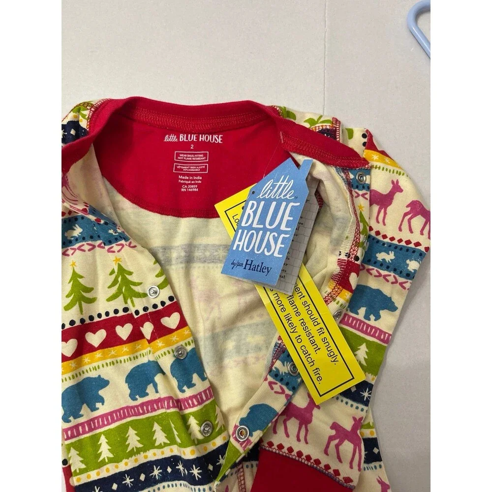 Little Blue House by Hatley Kids Union Suit Cream Fair Isle Size 2 New With Tag